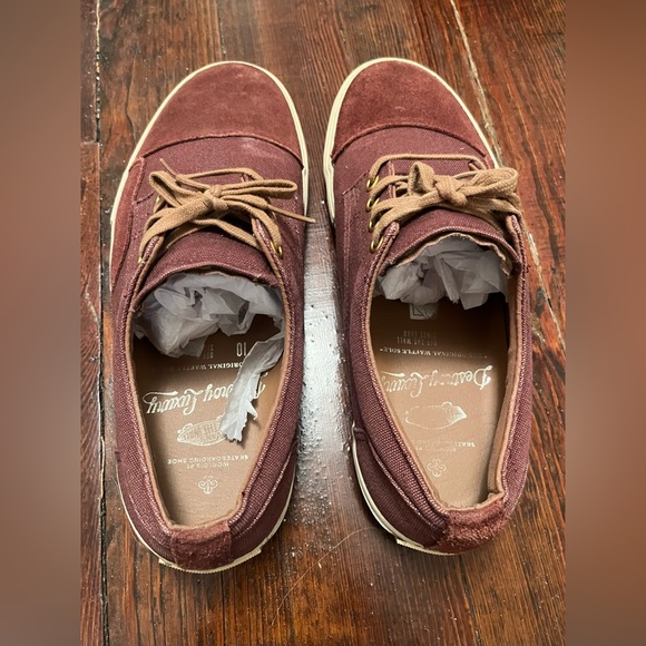 Vans Off The Wall Destroy Luxury Burgundy Skateboarding Shoes Size 10 - Picture 5 of 9